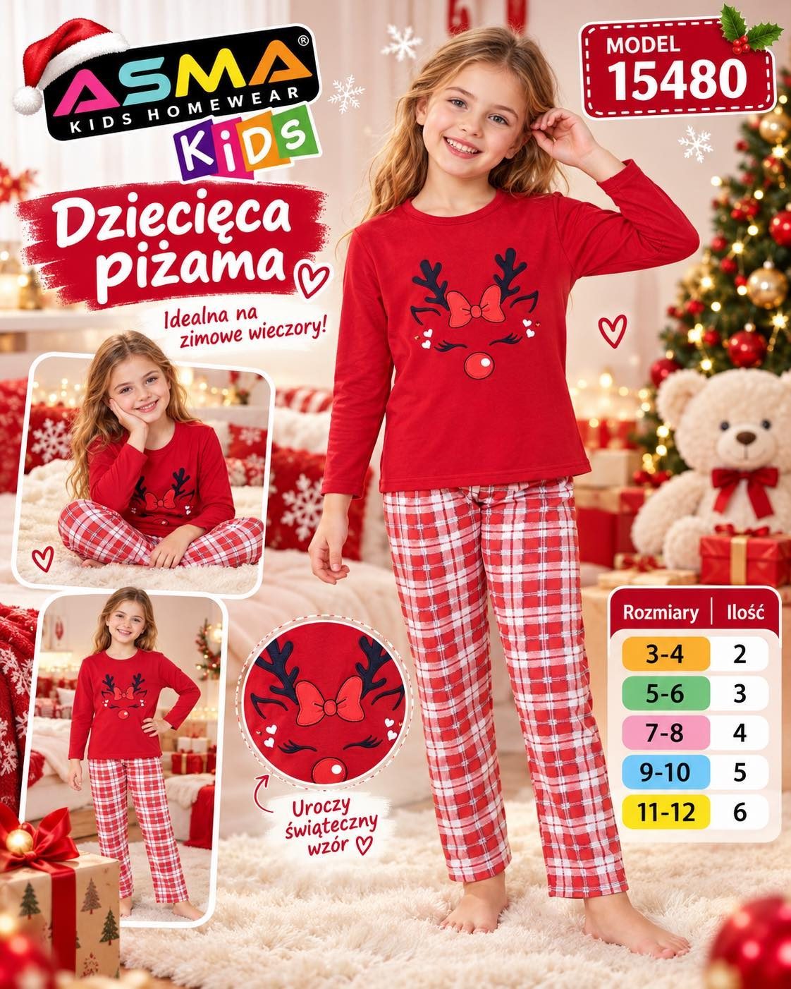 Piżamy DZIECIĘCA_size 3-12lat_paczka 10 szt_1kolor 7615234