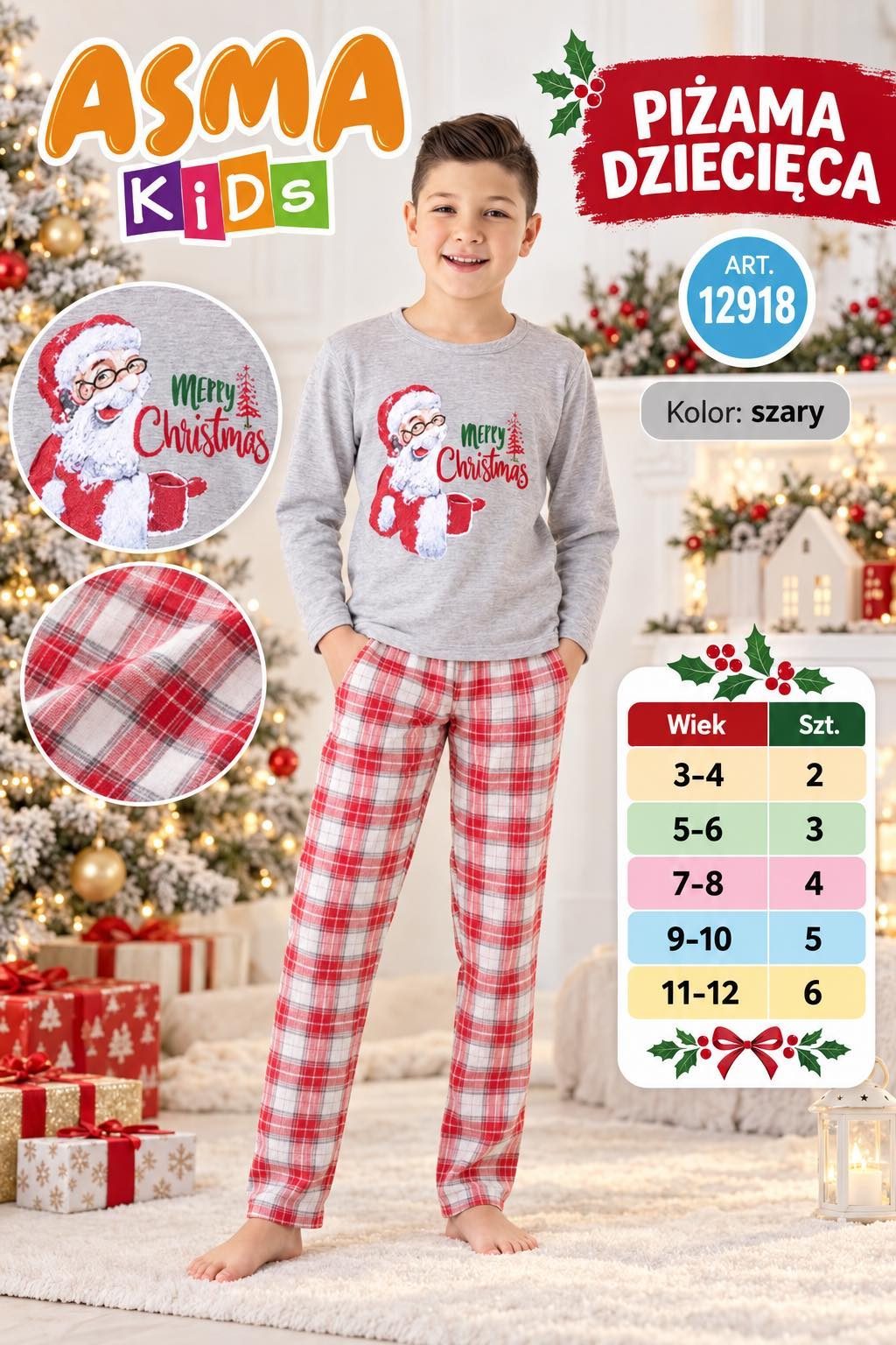 Piżamy DZIECIĘCA_size 3-12lat_paczka 10 szt_1kolor 7615235