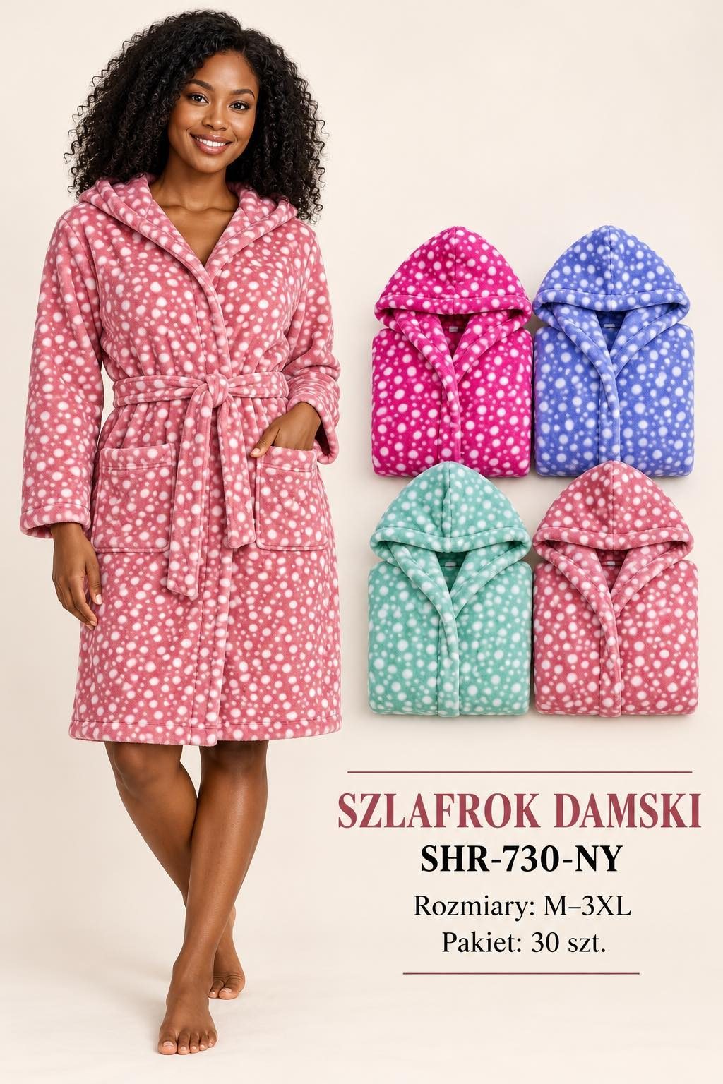 Szlafrok DAMSKA TURECKA_size m-3xl_paczka 10 szt_mixkolor 7615253