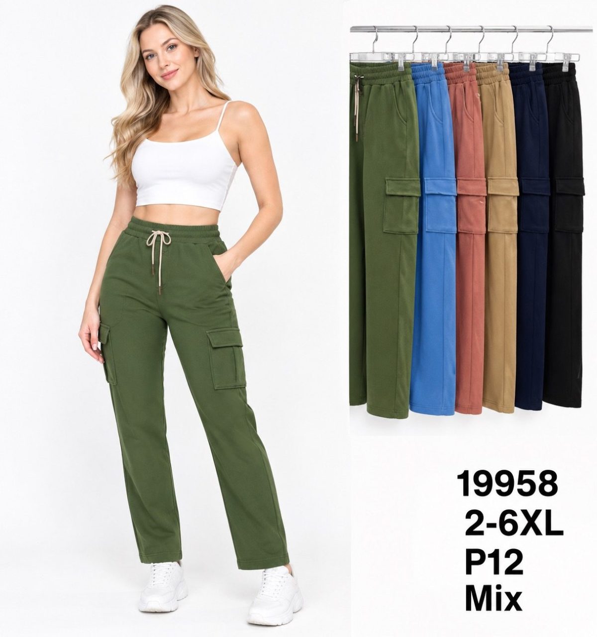 Spodnie DAMSKA_size 2-6xl_paczka 12 szt_mixkolor 7615267