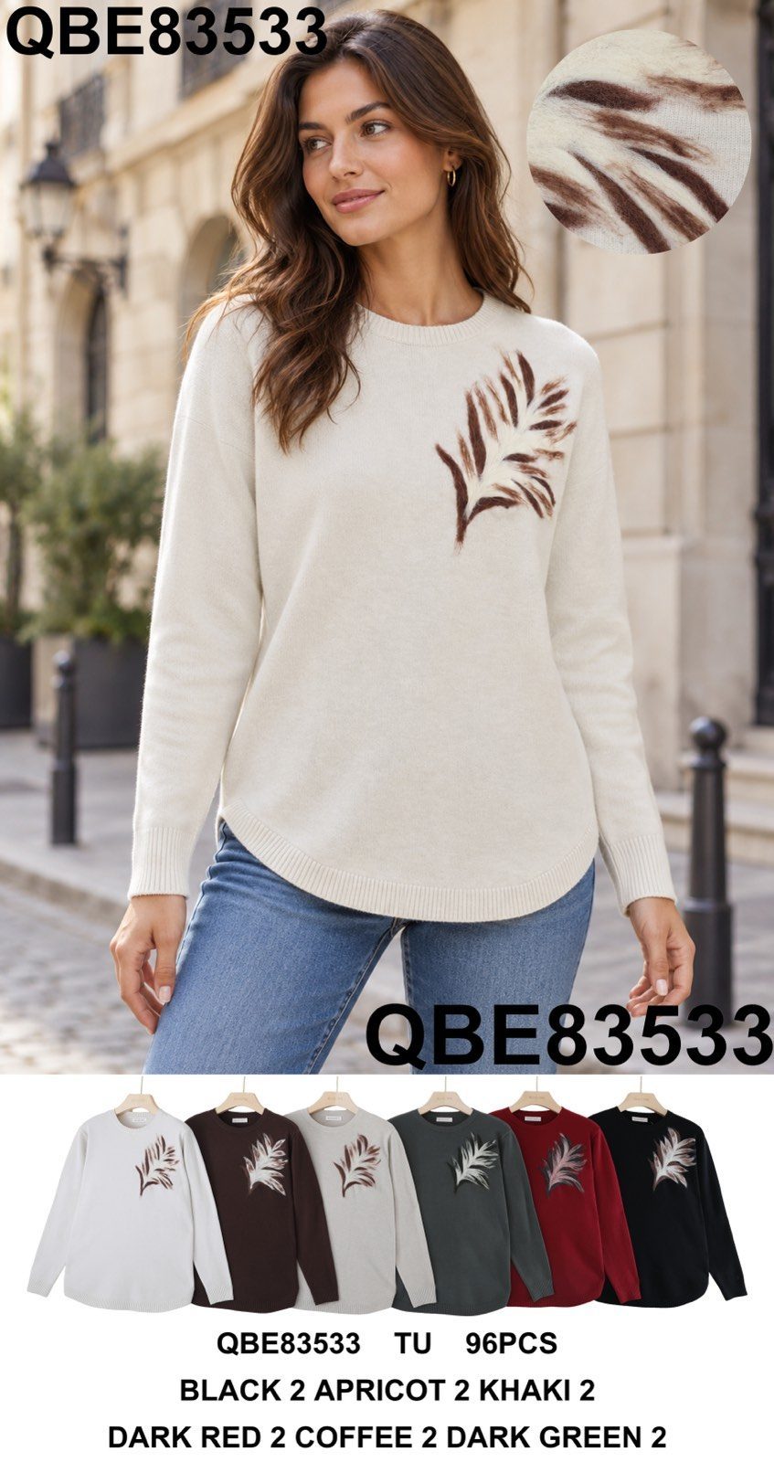 Swetry DAMSKA TURECKA_size uni_paczka 12 szt_mixkolor 7615321