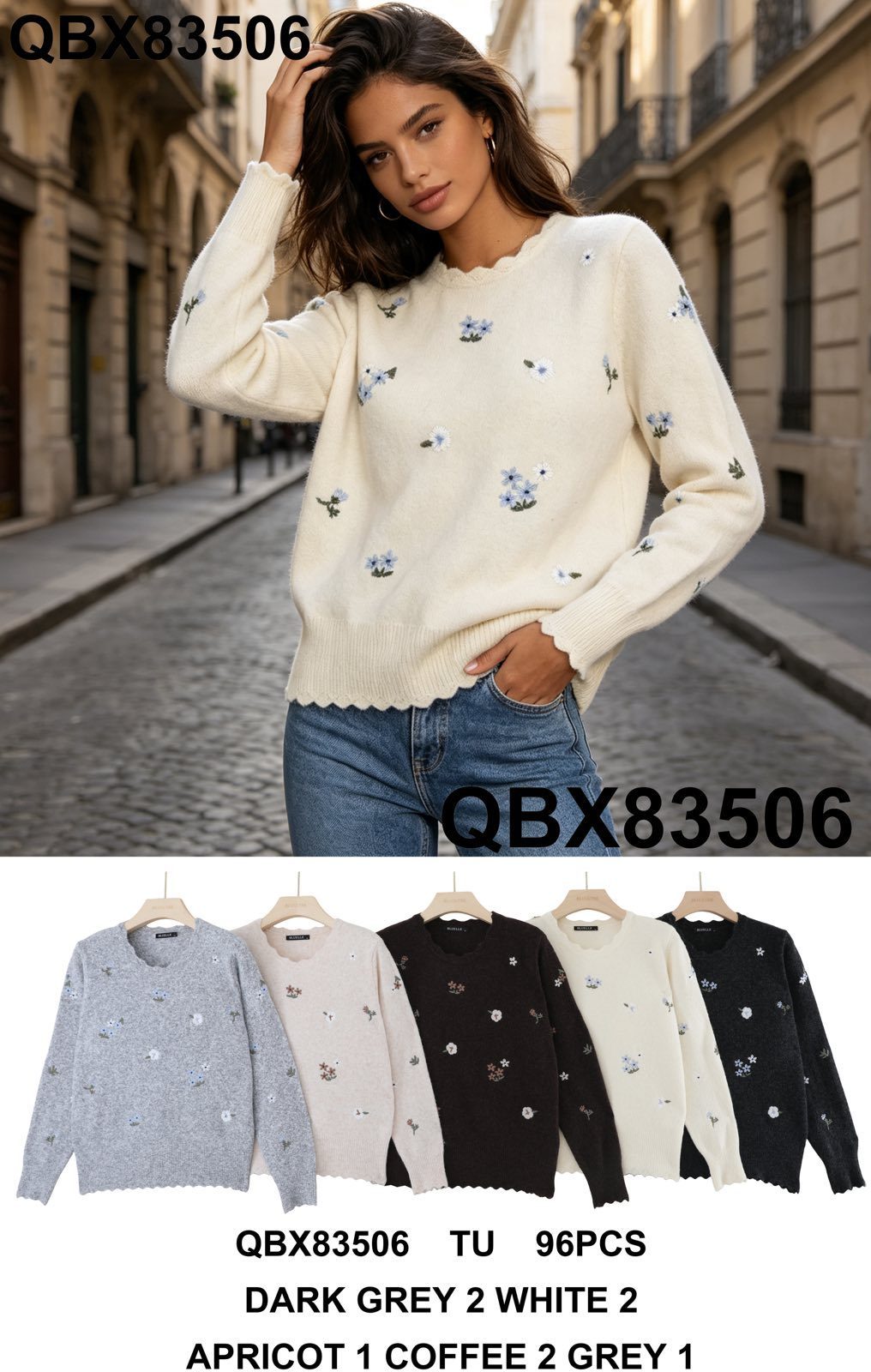 Swetry DAMSKA TURECKA_size uni_paczka 8 szt_mixkolor 7615327