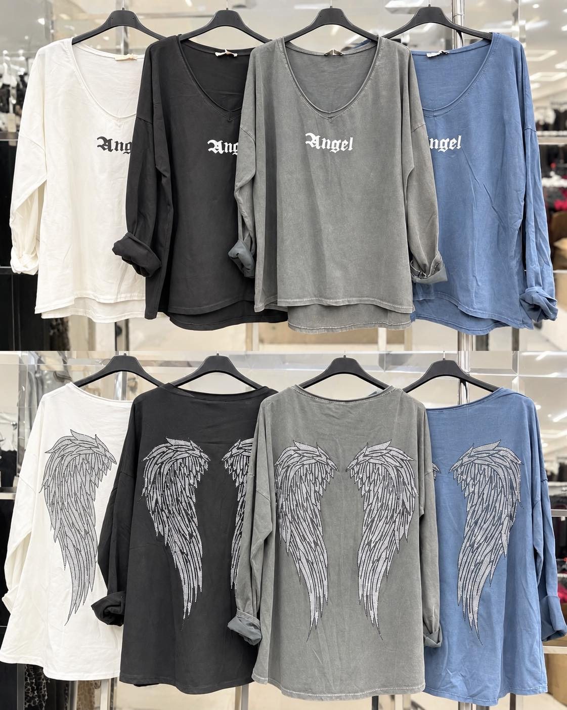 Bluzki Damskie wloskie _size uni_ paczka 6szt_ mix kolor 7615465