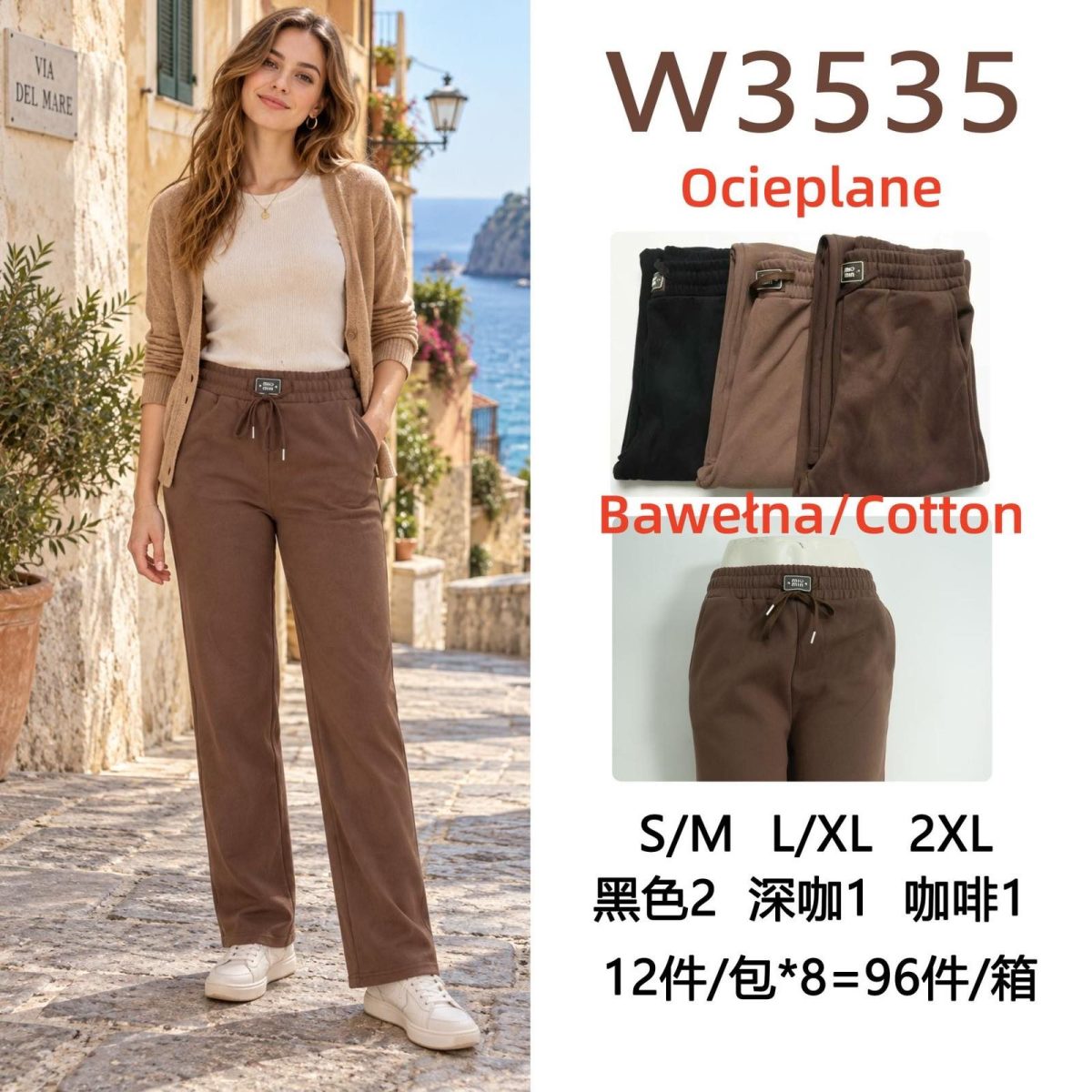 Spodnie DAMSKA _size s-2xl _paczka 12szt_mix kolor 8384059
