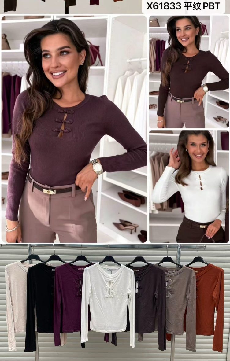 Bluzki Damskie wloskie _size uni_ paczka 6szt_ mix kolor 8384109