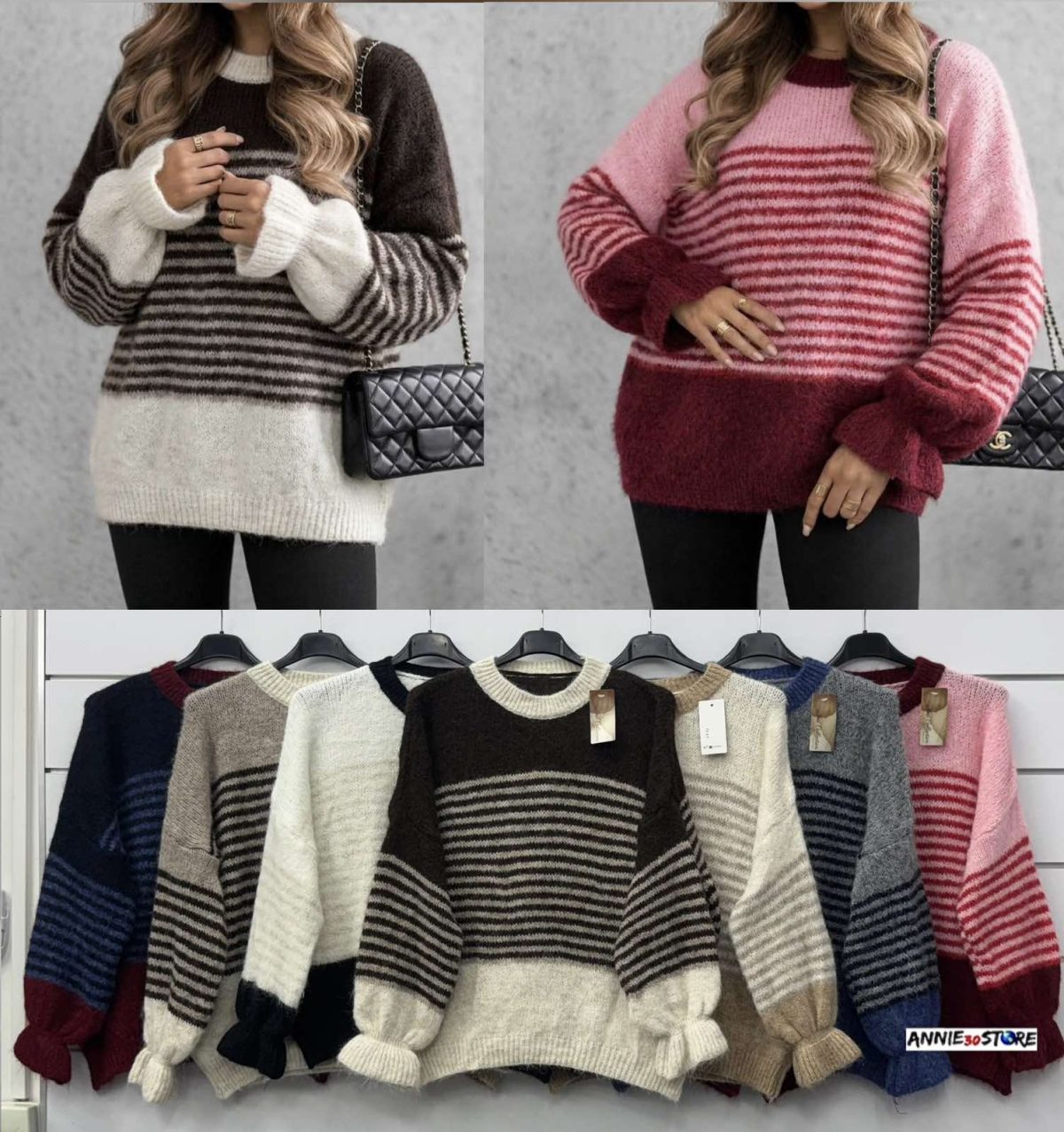 Swetry Damskie Włoskie _ Size uni_ paczka 6szt _mix kolor 3841229