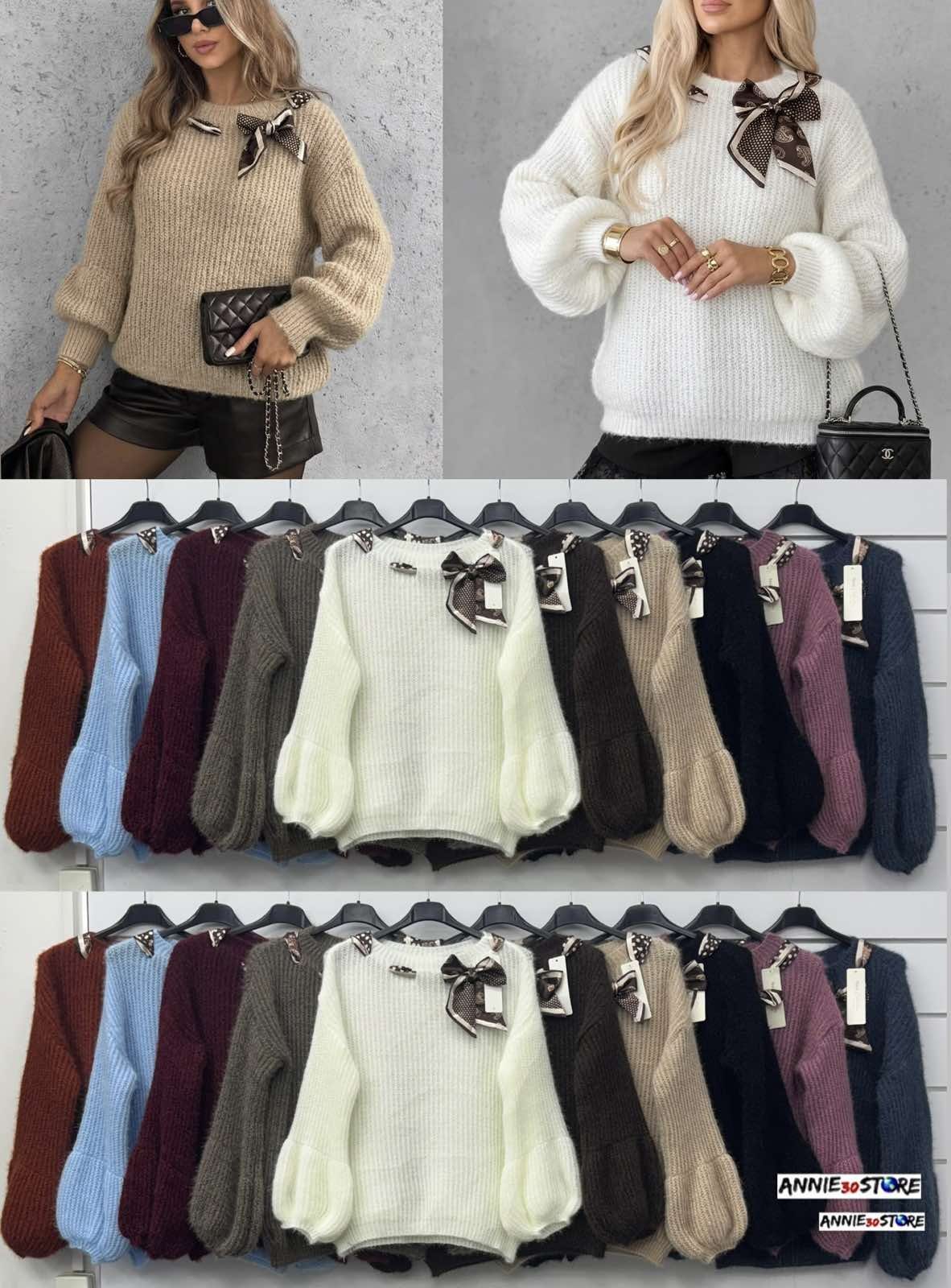 Swetry Damskie Włoskie _ Size uni_ paczka 6szt _mix kolor 3841230