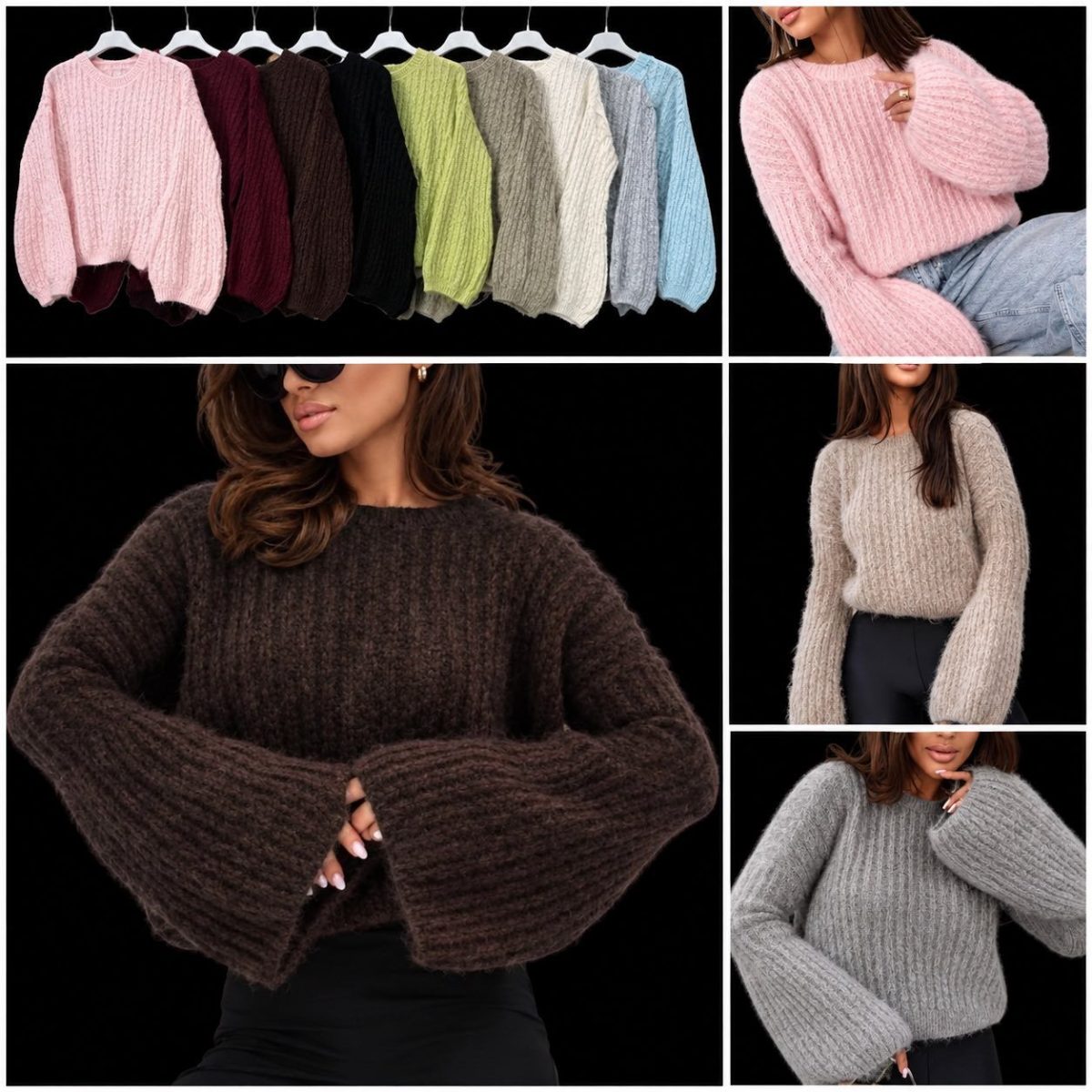 Swetry Damskie _ Size uni_ paczka 12szt _mix kolor 3841236