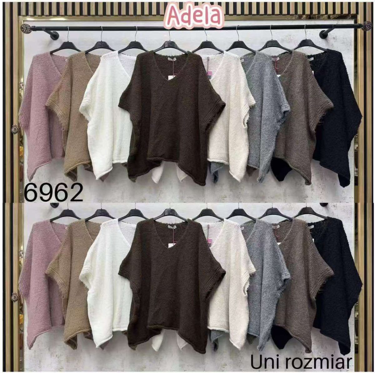 Swetry Damskie wloskie _size uni_ paczka 6szt_ mix kolor 3027525