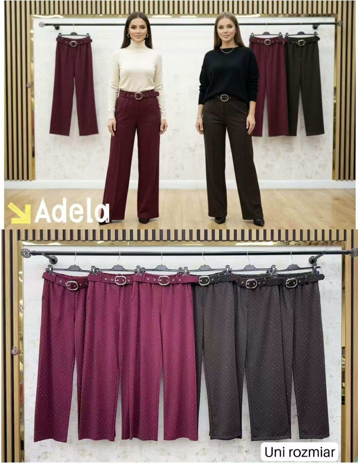 Spodnie Damskie wloskie _size uni_ paczka 6szt_ mix kolor 3027532