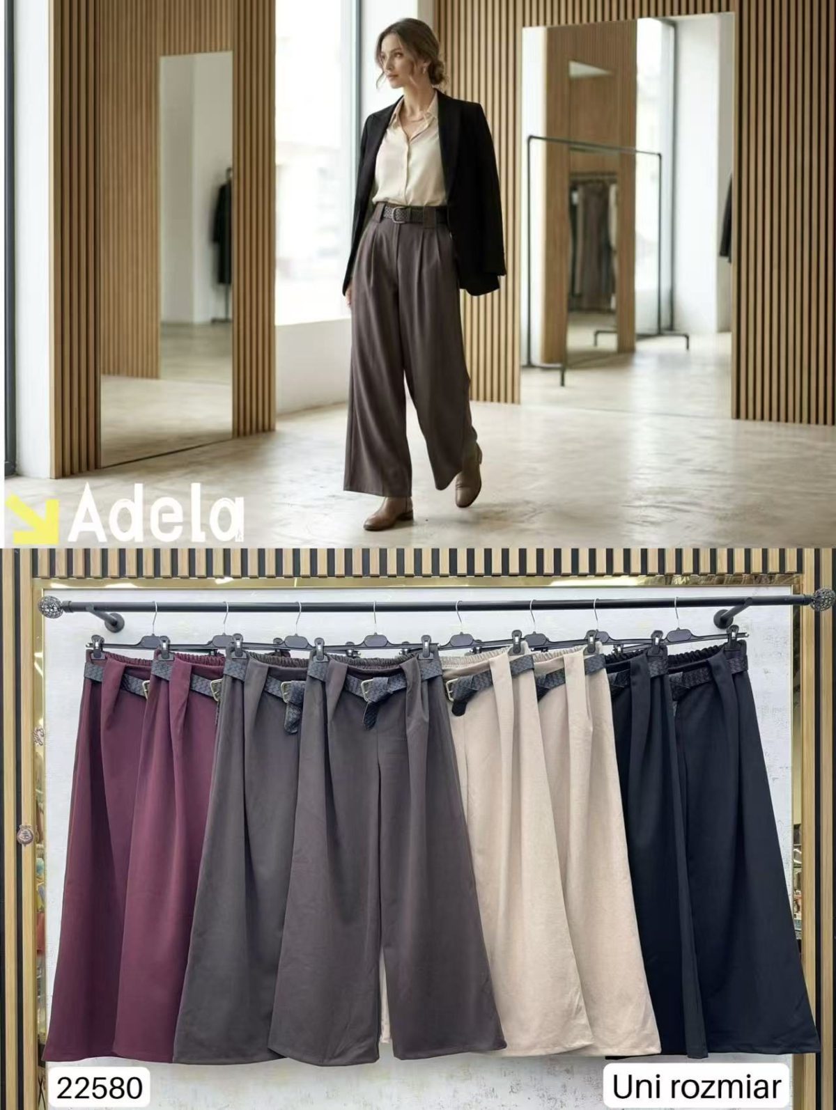 Spodnie Damskie wloskie _size uni_ paczka 6szt_ mix kolor 3027534