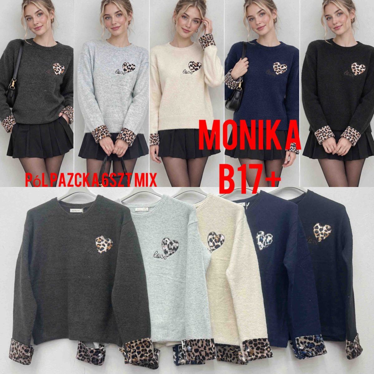 Swetry Damskie wloskie _size uni_ paczka 6szt_ mix kolor 3027604