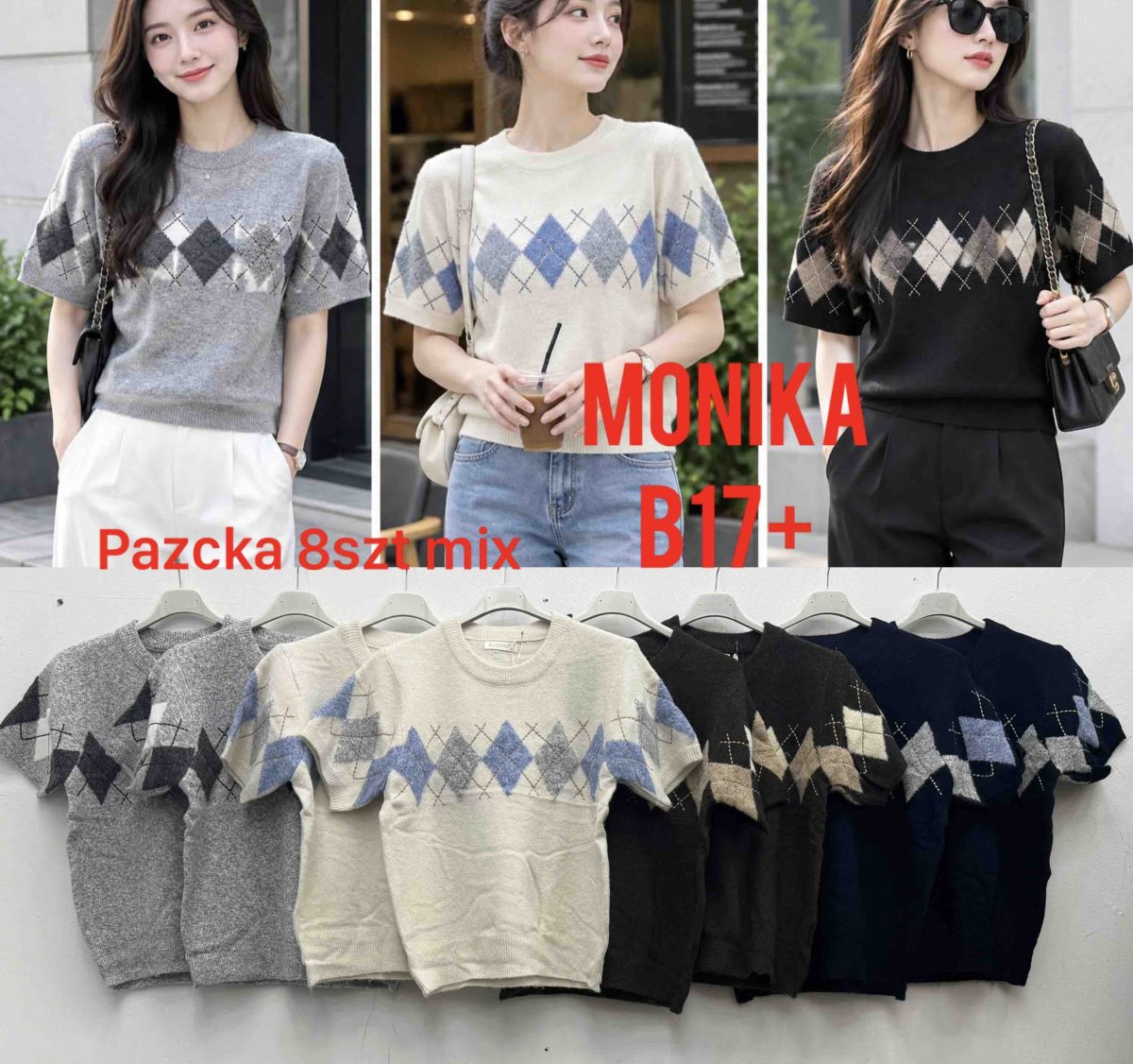 Swetry Damskie wloskie _size uni_ paczka 10szt_ mix kolor 3027608