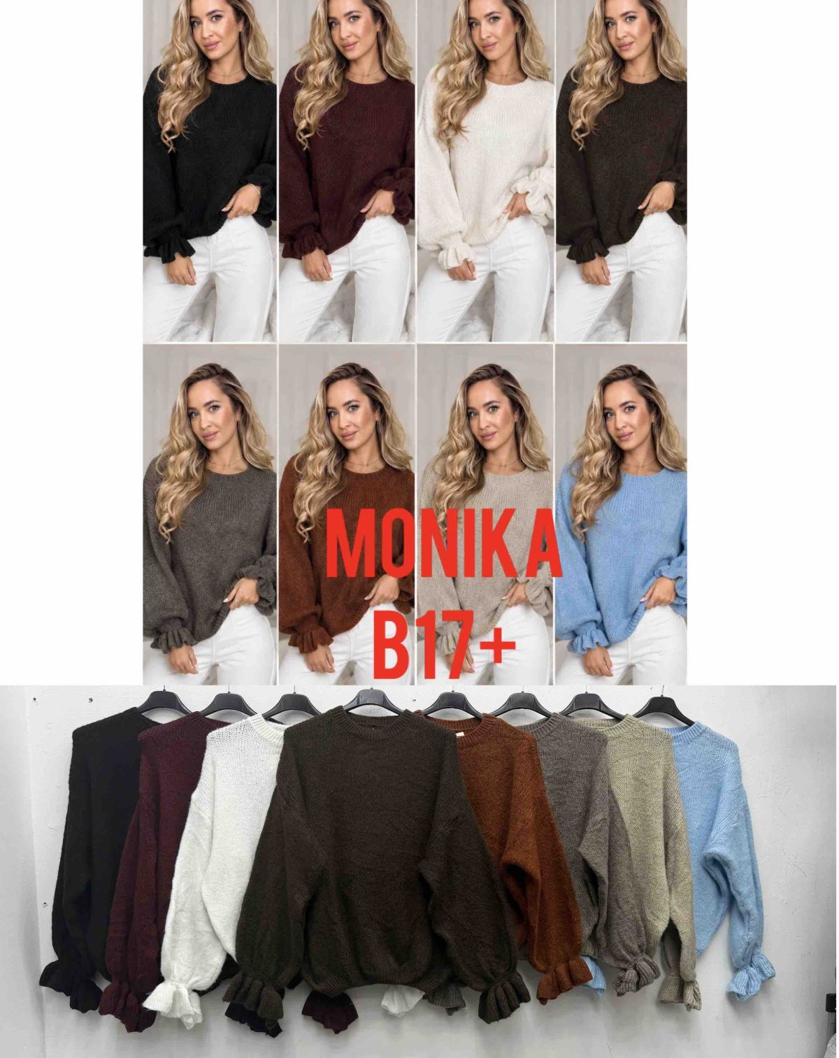 Swetry Damskie wloskie _size uni_ paczka 6szt_ mix kolor 3027613