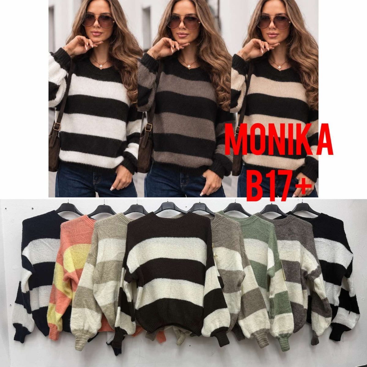 Swetry Damskie wloskie _size uni_ paczka 6szt_ mix kolor 3027615