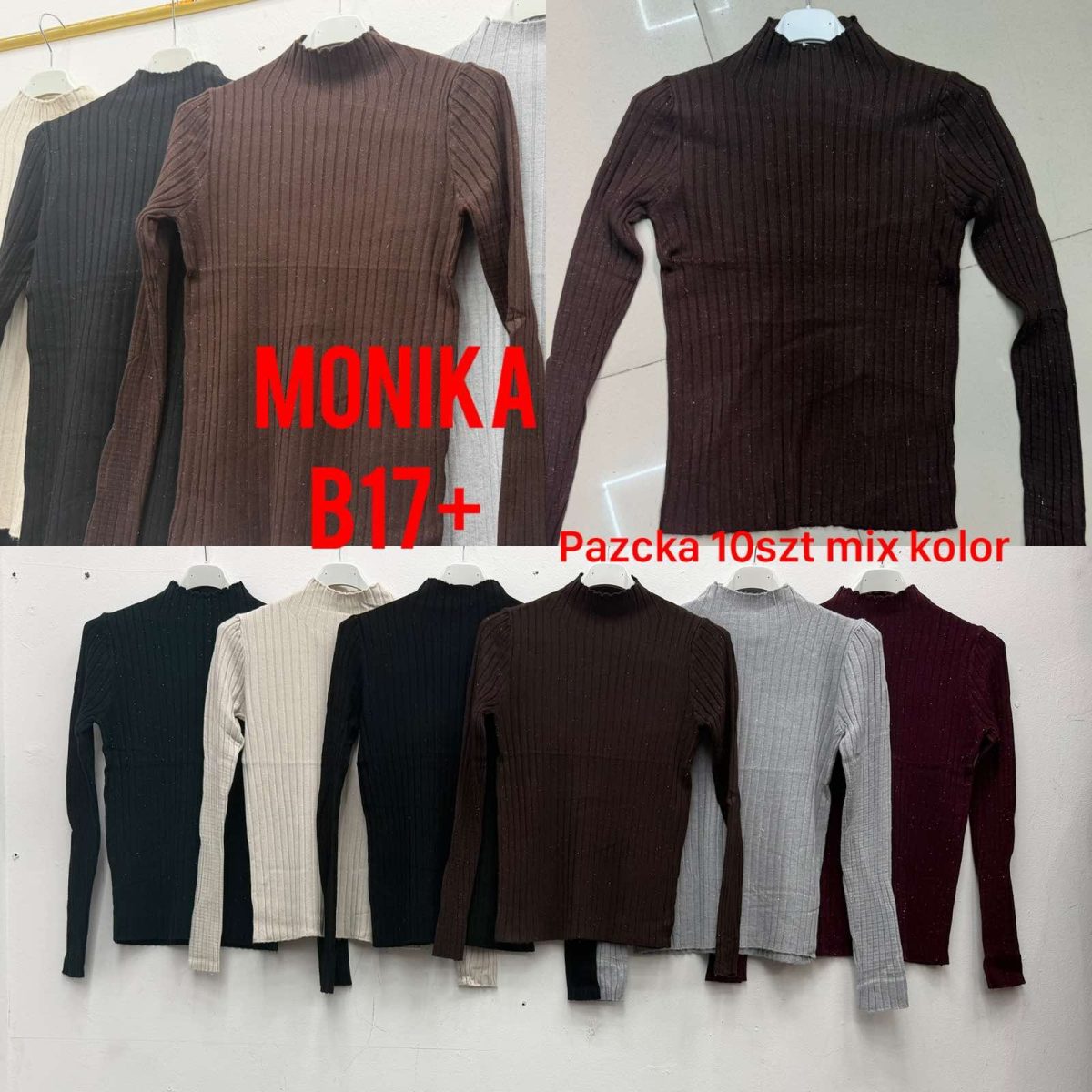 Swetry Damskie wloskie _size uni_ paczka 10szt_ mix kolor 3027618