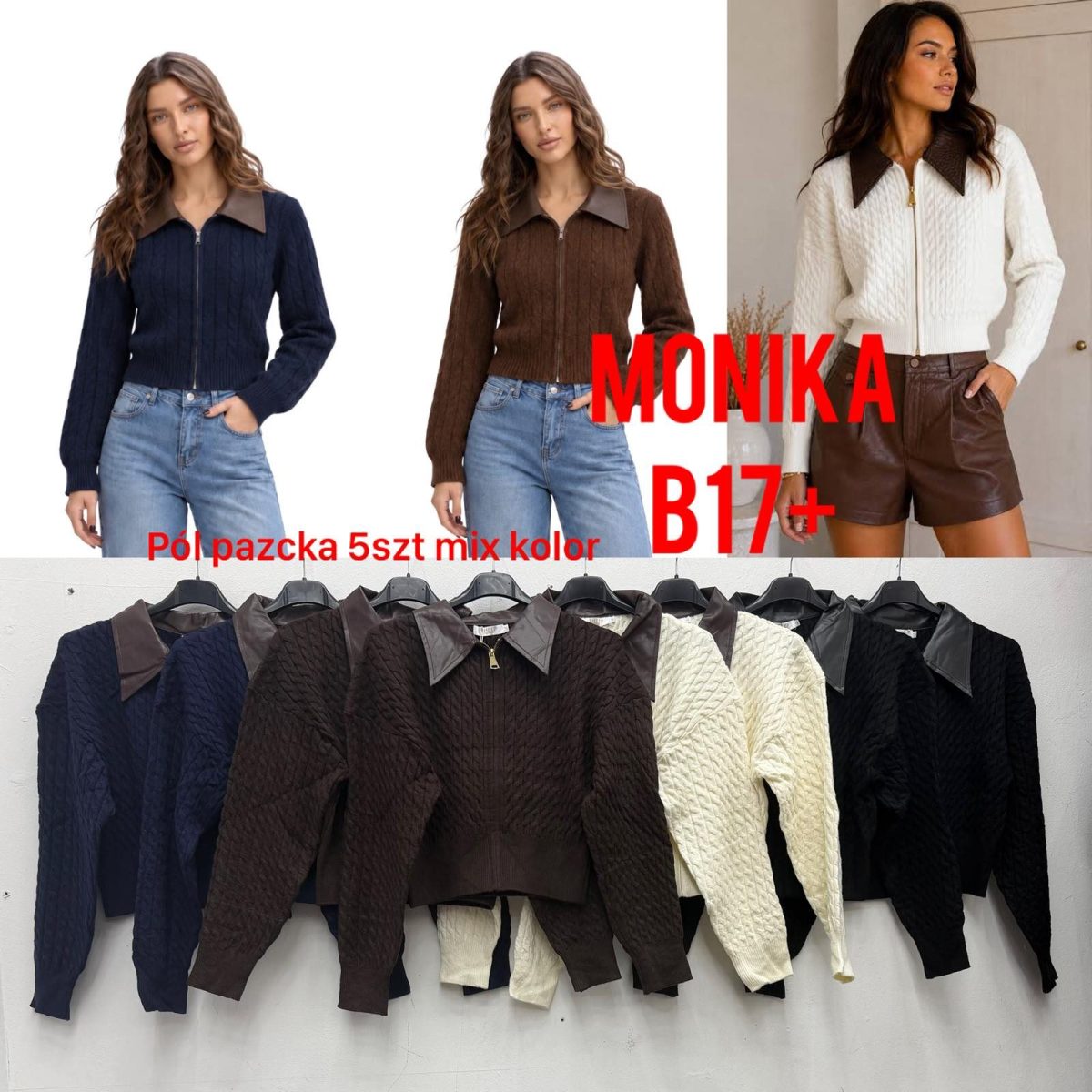 Swetry Damskie wloskie _size uni_ paczka 10szt_ mix kolor 3027620