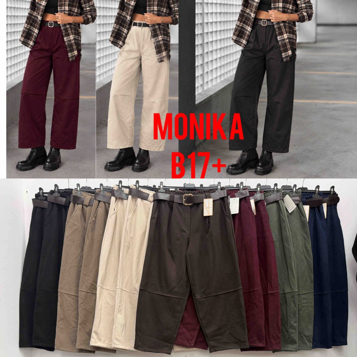Spodnie Damskie wloskie _size uni_ paczka 6szt_ mix kolor 3027642