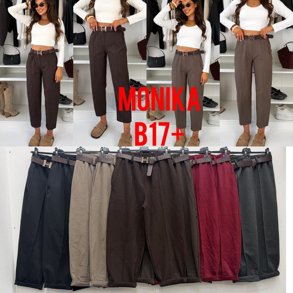 Spodnie Damskie wloskie _size uni_ paczka 6szt_ mix kolor 3027647
