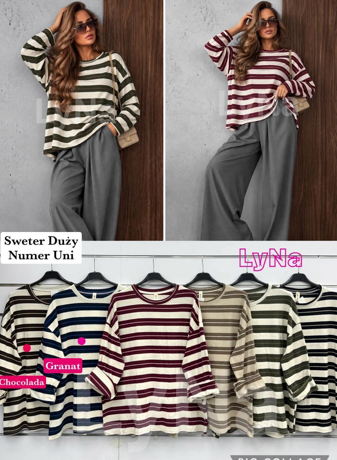 Swetry Damskie wloskie _size uni_ paczka 6szt_ mix kolor 3027665