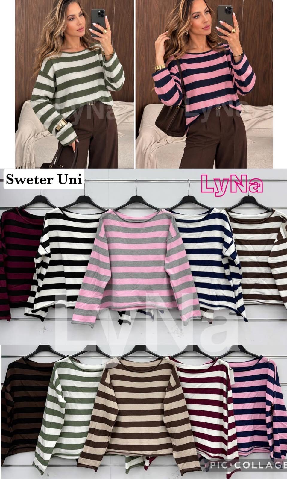 Swetry Damskie wloskie _size uni_ paczka 6szt_ mix kolor 3027667