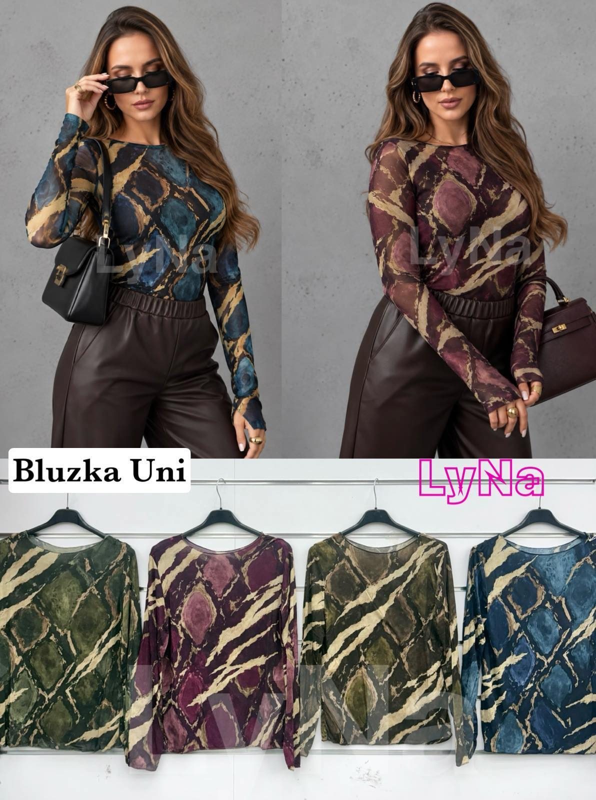 Bluzki Damskie wloskie _size uni_ paczka 6szt_ mix kolor 3027671
