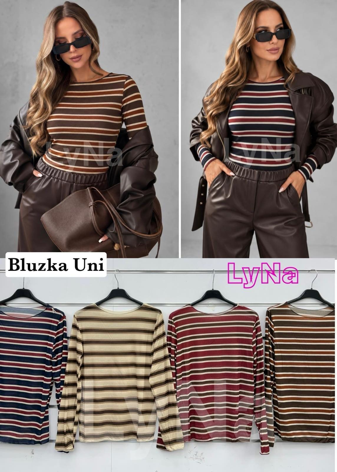 Bluzki Damskie wloskie _size uni_ paczka 6szt_ mix kolor 3027673