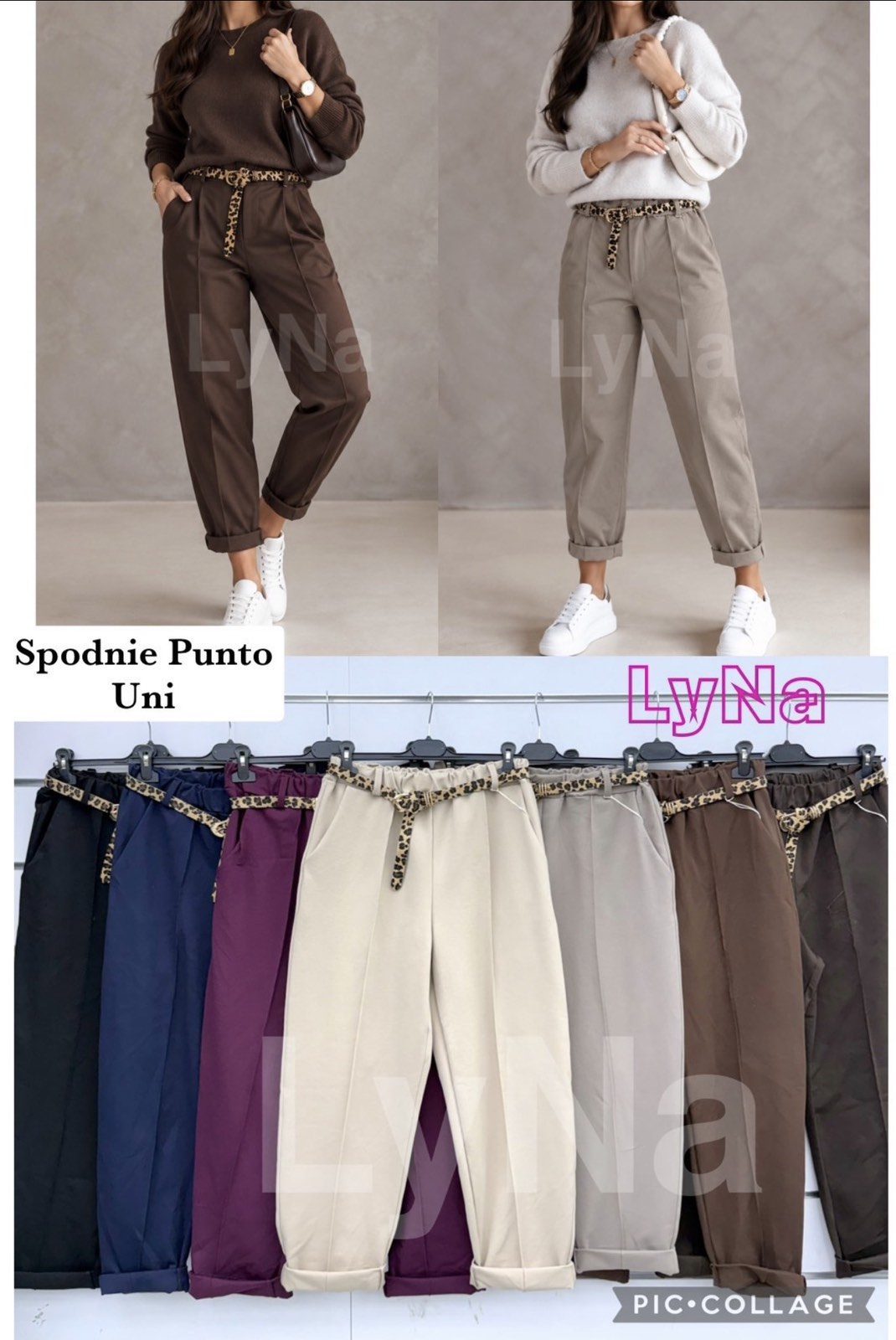 Spodnie Damskie wloskie _size uni_ paczka 6szt_ mix kolor 3027682