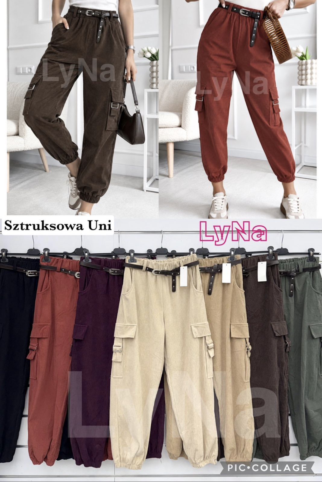 Spodnie Damskie wloskie _size uni_ paczka 6szt_ mix kolor 3027689