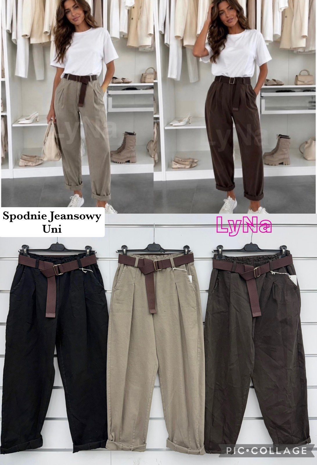 Spodnie Damskie wloskie _size uni_ paczka 6szt_ mix kolor 3027693