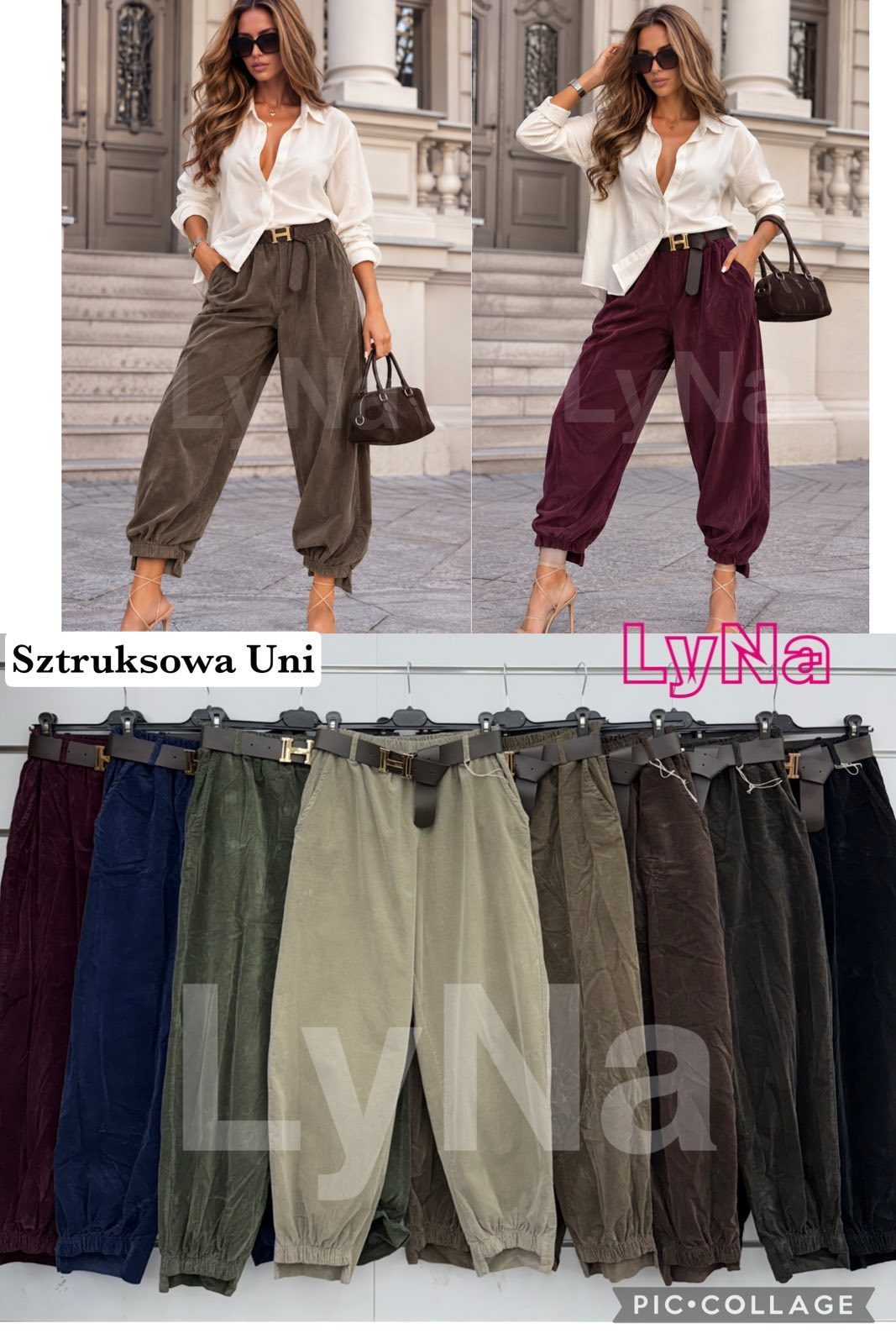 Spodnie Damskie wloskie _size uni_ paczka 6szt_ mix kolor 3027709