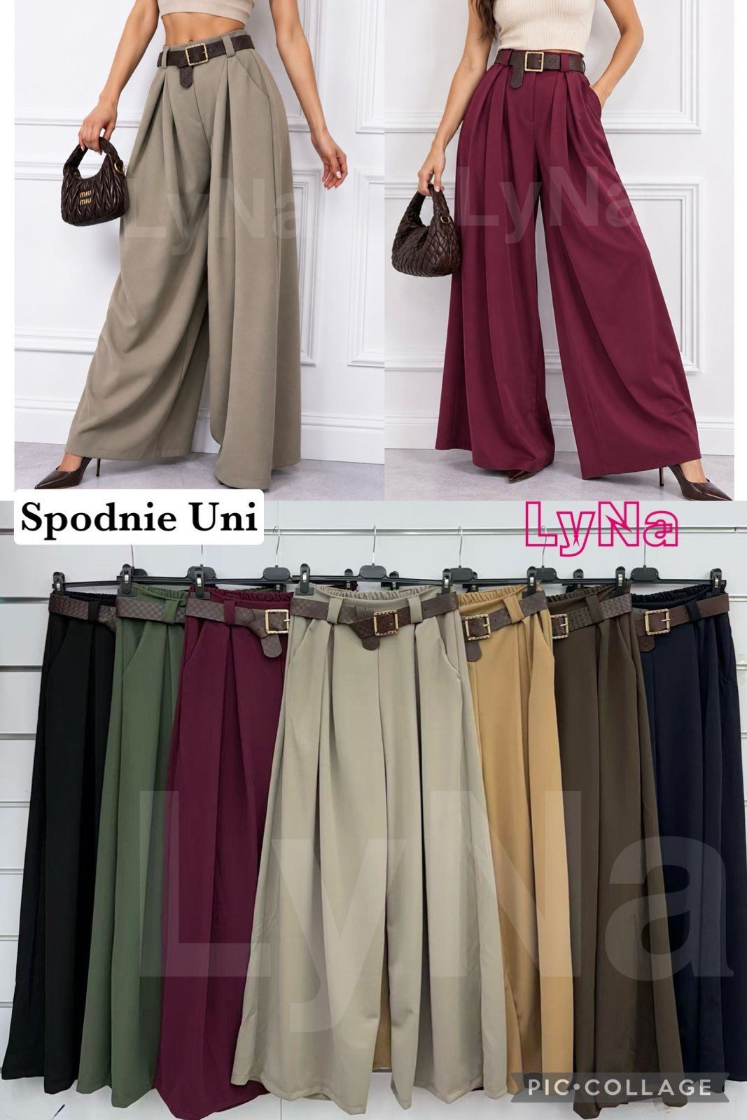 Spodnie Damskie wloskie _size uni_ paczka 6szt_ mix kolor 3027711