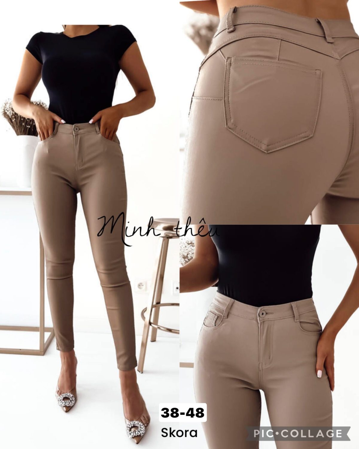 Spodnie skórzane DAMSKA _size 38-48_paczka 10szt_ 6001336