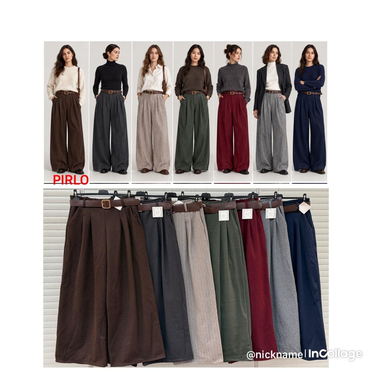 Spodnie Damskie wloskie _size uni_ paczka 6szt_ mix kolor 6001426