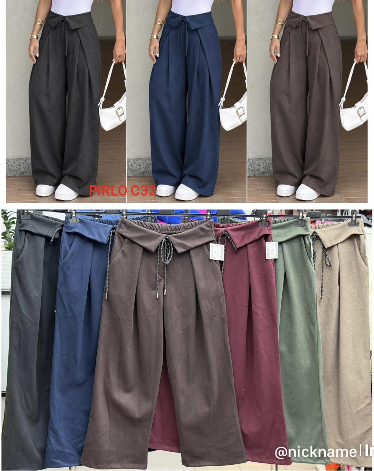 Spodnie Damskie wloskie _size uni_ paczka 6szt_ mix kolor 6001442