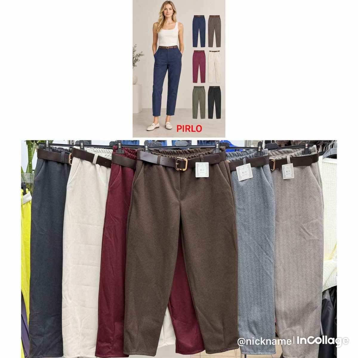 Spodnie Damskie wloskie _size uni_ paczka 6szt_ mix kolor 6001444