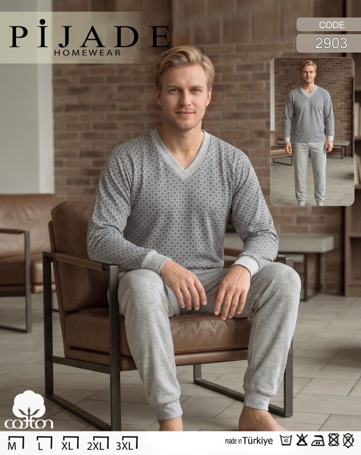 Piżamy MĘSKA_size m-3xl_paczka 12 szt_mixkolor 4181036