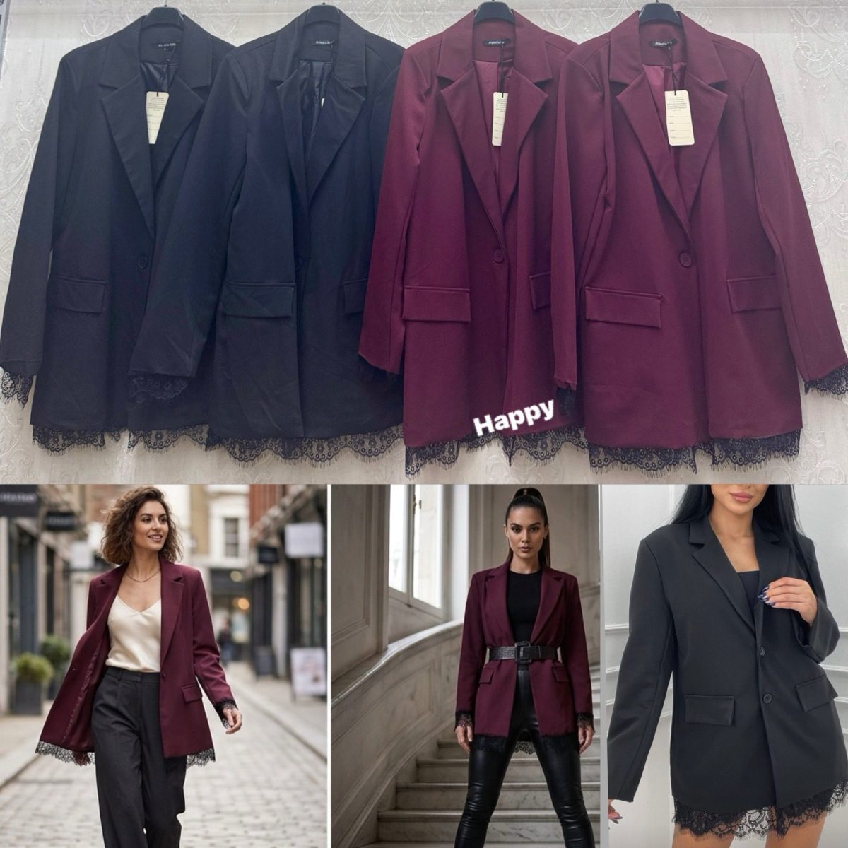 Marynarki Damskie wloskie_ Size uni _paczka 6szt_mix kolor 3696294