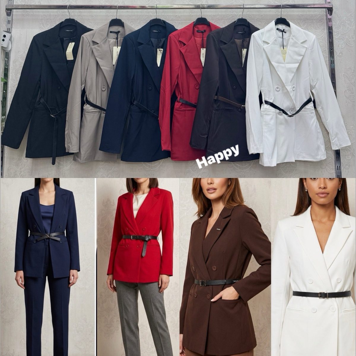 Marynarki Damskie wloskie_ Size uni _paczka 6szt_mix kolor 3696297